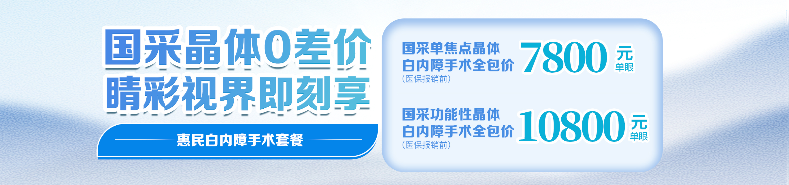 2025年白內障惠民手術套餐